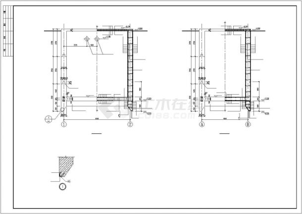污水池框架结构设计CAD参考图-图一