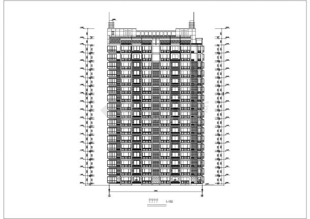 某省十七层职工经济适用房建筑施工图-图一