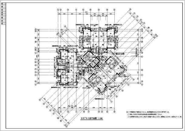 某18层框架结构住宅楼建筑施工图-图一