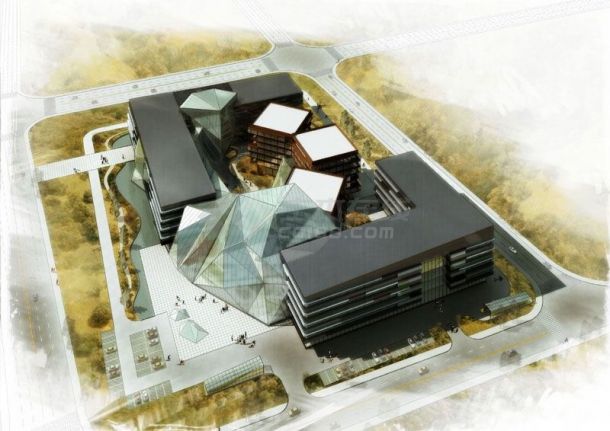 [方案][北京]玻璃晶体式综合酒店服务中心建筑设计方案文本VIP-图二