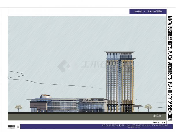 [广东]现代风格27层星级酒店建筑设计方案文本（知名地产）-图一