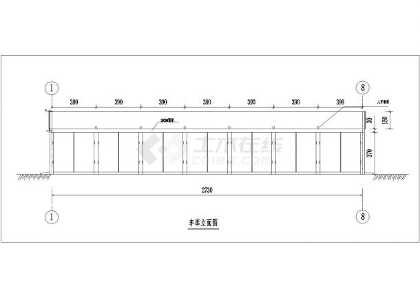 [施工图]某公路段车库结构设计图-图二