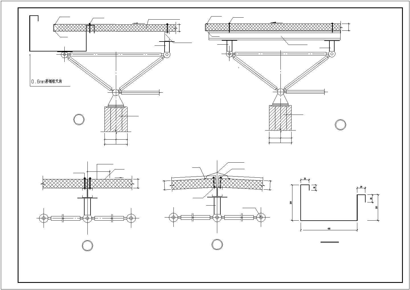 四角锥网架结构设计CAD参考图