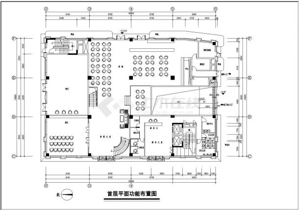 【广州】某七层酒店建筑设计图，地下一层-图一