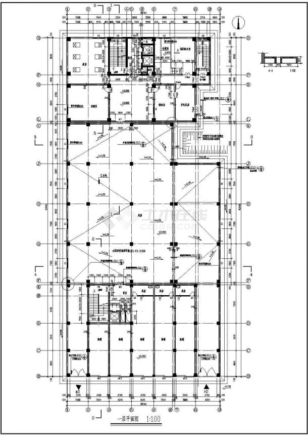 某地多层宾馆建筑设计全套施工图纸-图二