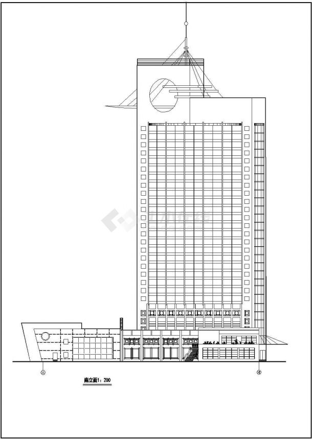 某地三星级高层宾馆建筑设计方案图-图二