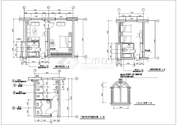 某地三层欧式风格度假村建筑设计图-图二