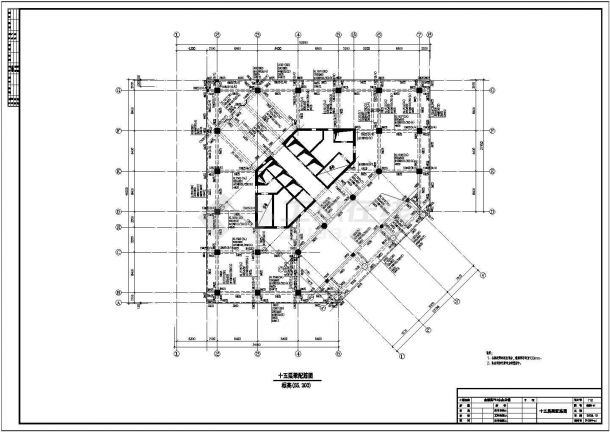 十五层商住楼结构设计施工图-图一