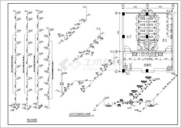 某学校教学楼给排水设计施工图-图二