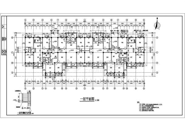 某国贸中心一期框六层架结构住宅楼建筑设计施工图-图二