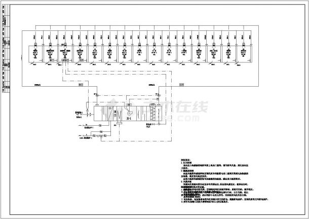 电子厂房暖通系统设计cad图纸-图二