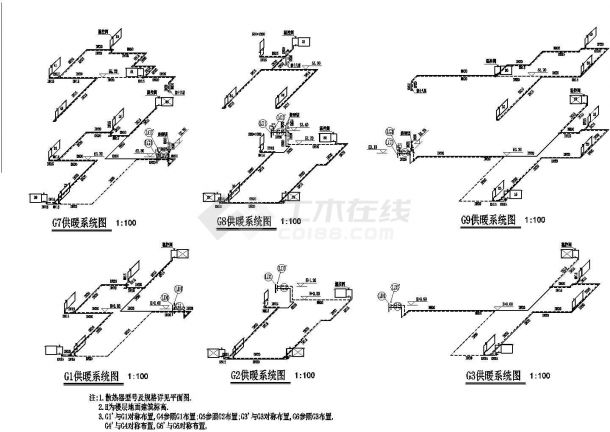 高层住宅供暖全套设计cad图纸，含设计说明-图一