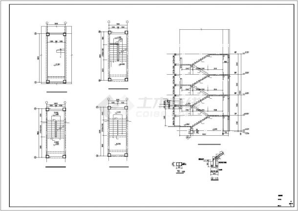  [Shandong] Detail Drawing of Stair Node Structure of Five storey Frame Residence - Figure 1