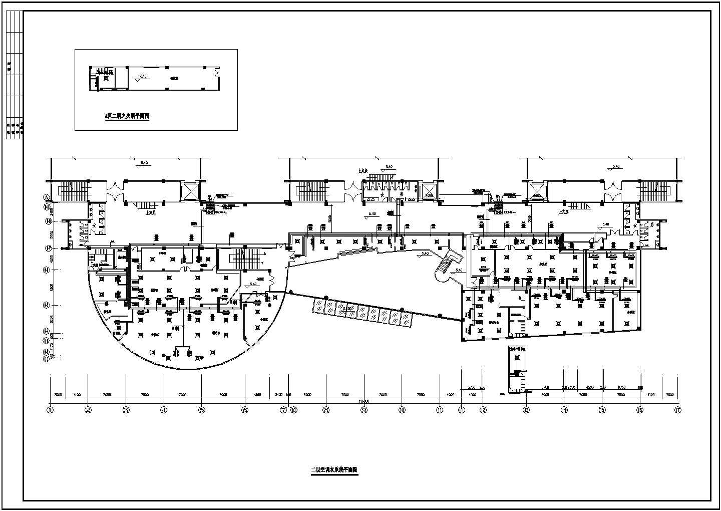 某综合楼空调设计cad图纸（空调水系统图）