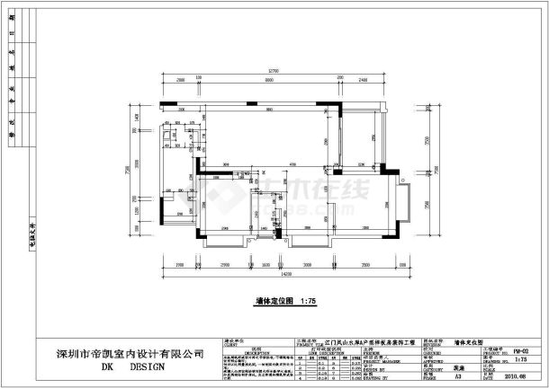 江门凤山水岸现代风格样板房装修施工图（附效果图）-图二