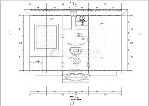 某城市三层展览馆建筑设计施工图纸-图二