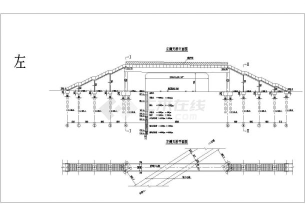 45m跨径简支钢箱梁人行天桥整体设计图纸（含计算书）-图二
