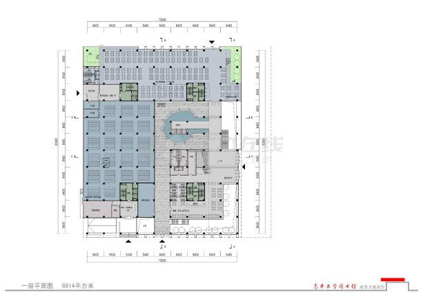 [天津]现代风格8层大学图书馆建筑设计方案文本-图二