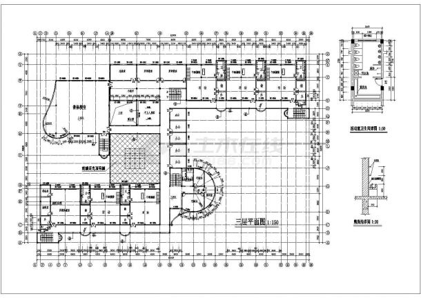 某幼儿园建筑剖面CAD参考图-图二