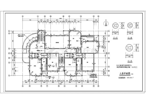四层幼儿园建筑规划CAD布置图-图一