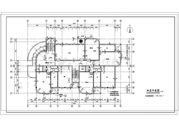 四层幼儿园建筑规划CAD布置图-图二