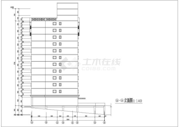 【重庆】某中学十二层教学楼建筑设计施工图-图二