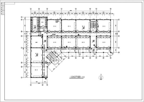 六层框架结构教学楼建筑设计施工图-图二