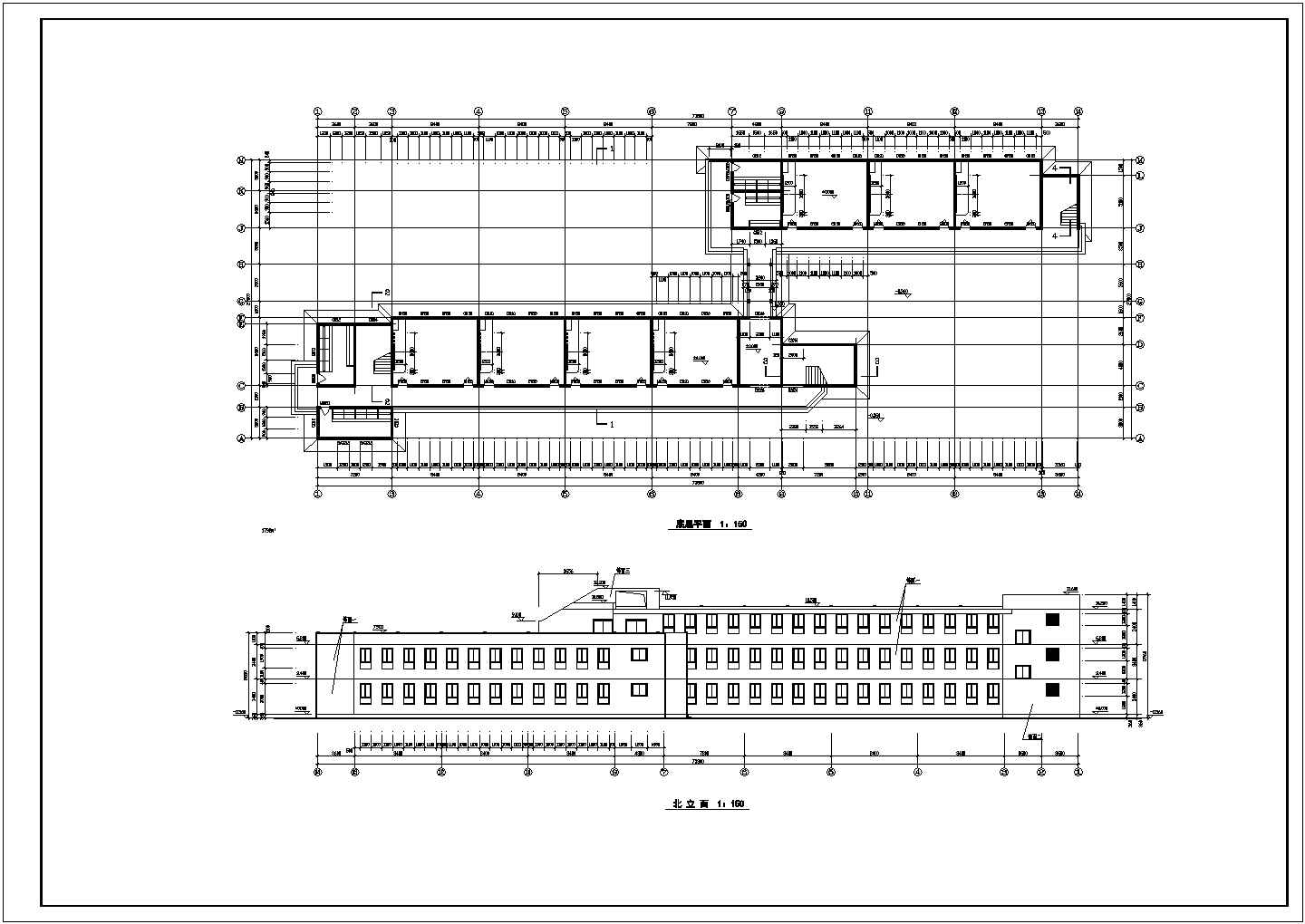 三层砖混结构小学教学楼建筑施工图