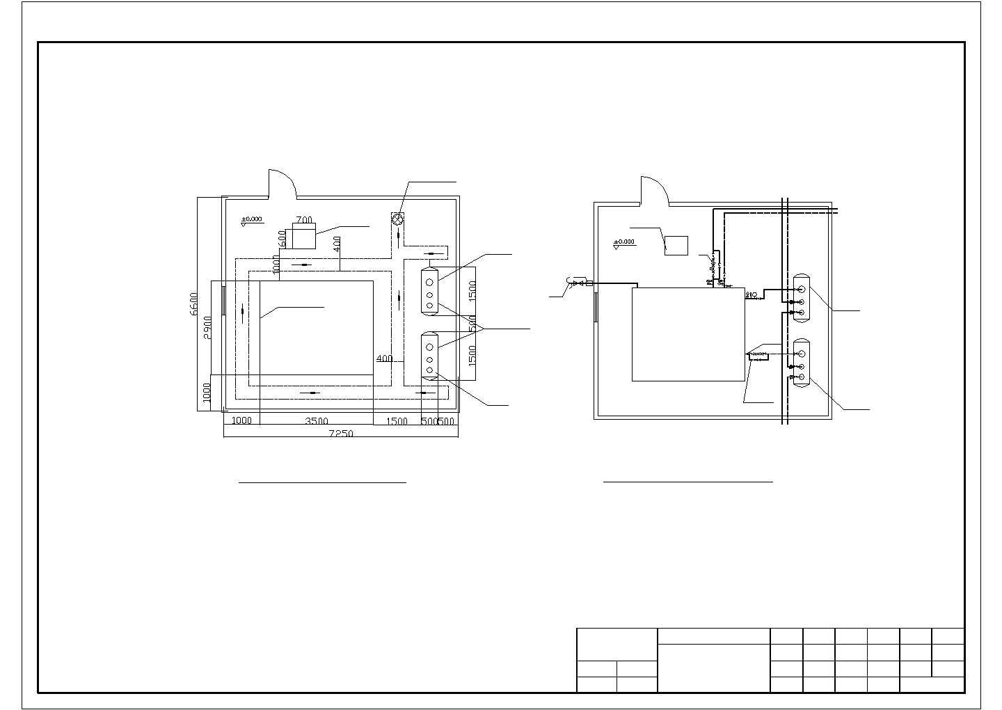 【日照市】小区热力站设计cad图纸，共4张