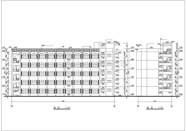 集美大学某5层教学楼建筑设计全套图纸-图二
