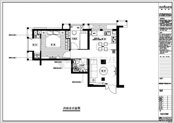 某地凯隆地产1#01样板房室内装修施工图（附效果图）-图二