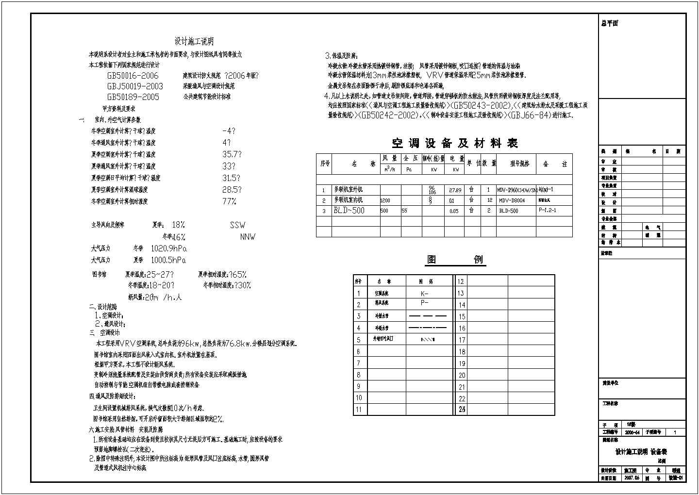 【杭州】某学校空调设计cad图纸