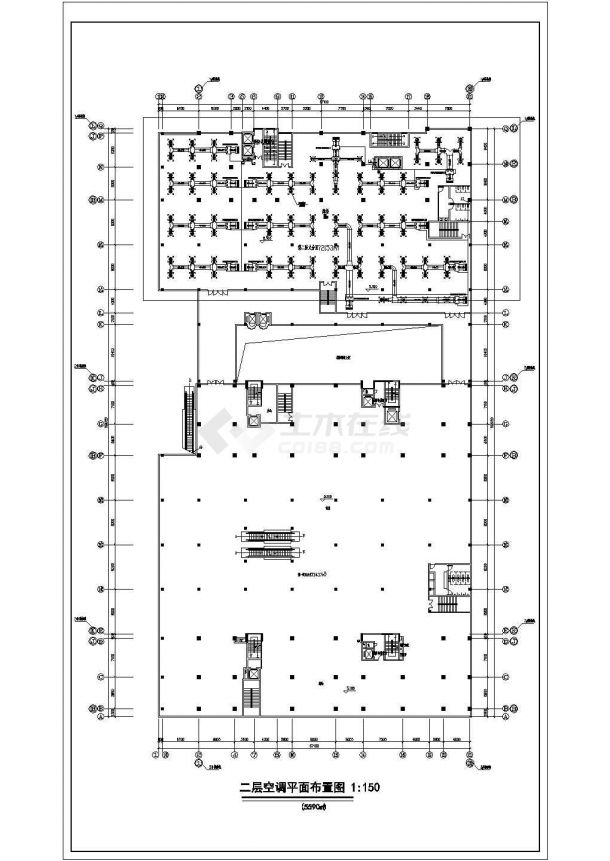 某6000平方米四层办公楼空调设计cad图纸-图二