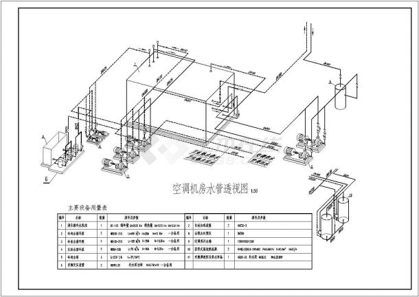 【天津】某酒店空调机房设计cad图纸-图二