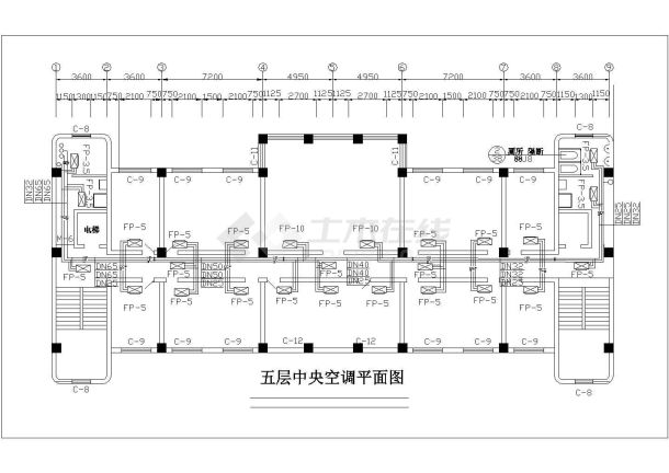 某电力局办公楼机房暖通设计cad图纸-图二