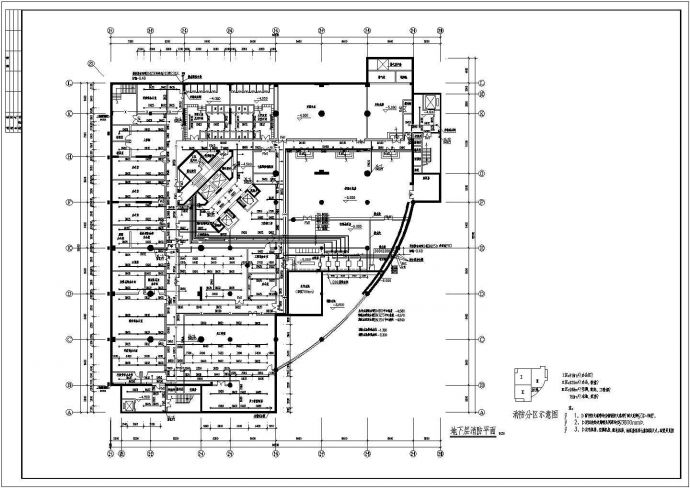 某地区高层酒店消防设计CAD平面布置参考图_图1