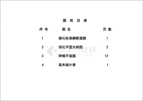 【湖北】城市次干道道路绿化工程施工图设计19张-图一