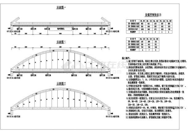 江苏某跨径86.8m钢筋混凝土系杆拱桥主桥施工图-图二