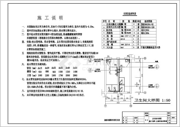 【浙江】一小型办公楼给排水设计施工图-图一