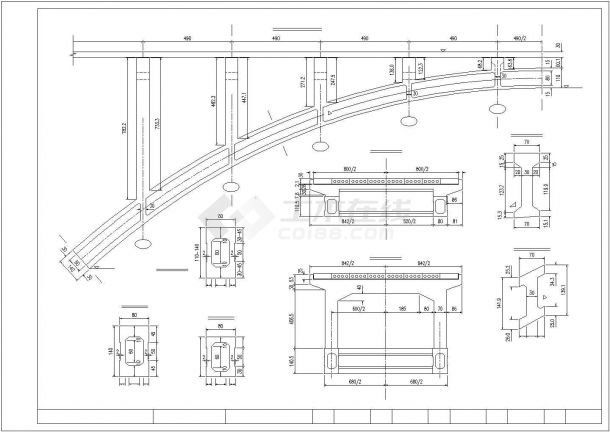 1-50m箱型变截面上承式拱桥设计套图-图二
