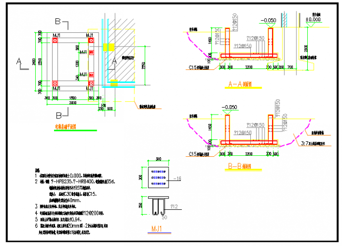 建筑外挂电梯改造施工图CAD（含基础，钢结构）_图1