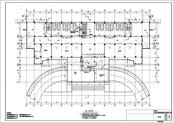 【广东】十三层现代风格办公服务中心建筑施工图-图一