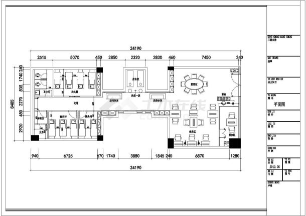 某现代风格高档连锁理发店装修设计施工图（含效果）-图一