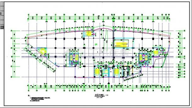 1.9万平米26层框架商住楼平面设计CAD图纸（1-4层商用/含地下2层）-图一