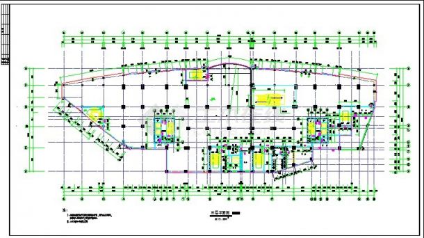 1.9万平米26层框架商住楼平面设计CAD图纸（1-4层商用/含地下2层）-图二