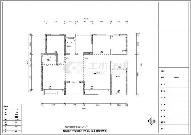 【湖北】高层小区现代四居室装修设计施工图-图二