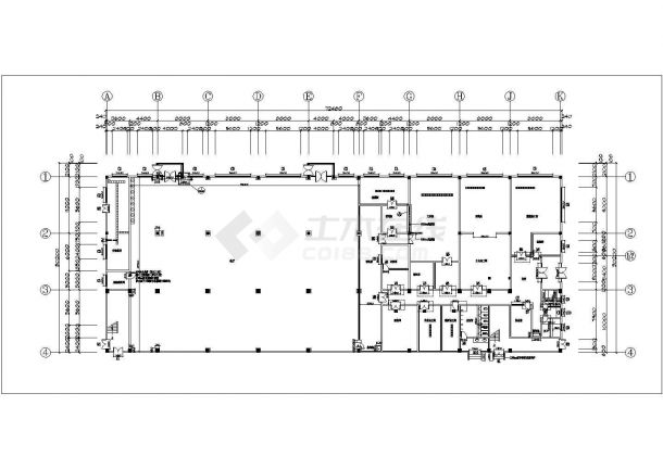 【山东】橡胶行业现代风格生态厂房室内装修施工图（含效果）-图二
