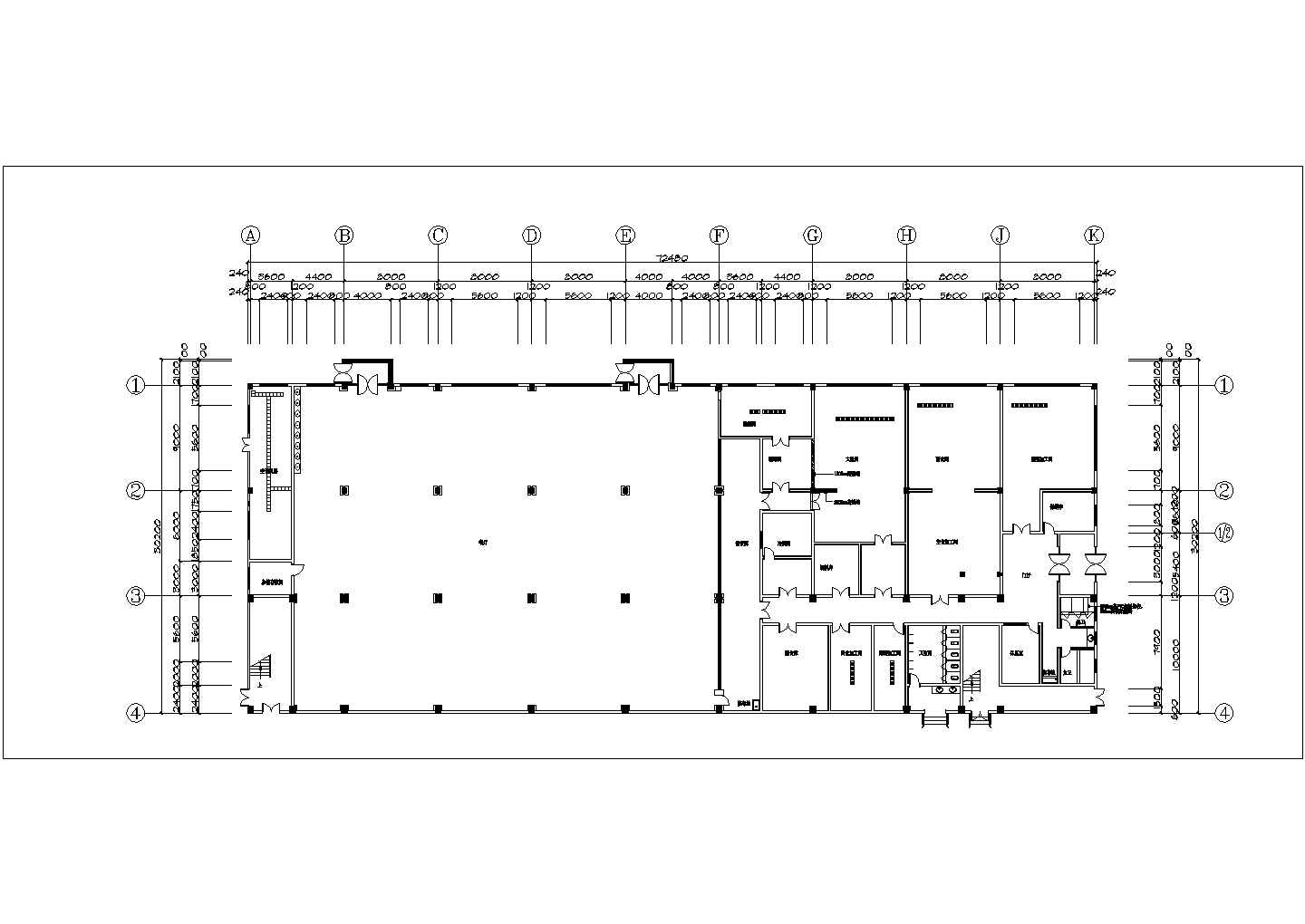 【山东】橡胶行业现代风格生态厂房室内装修施工图（含效果）