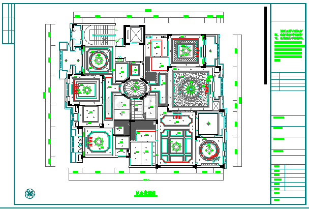 奢华欧式风格三居室室内装修CAD施工图（含效果图）-图二