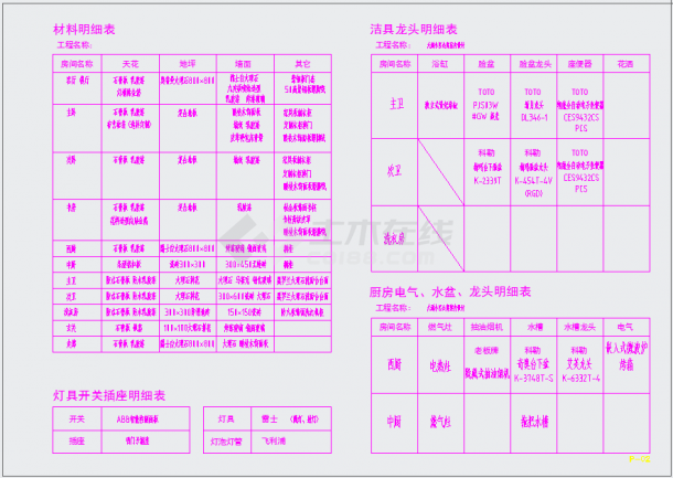 【北京】某现代风格三居室装修设计施工图-图一